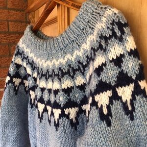 Blue Icelandic Style Women's Sweater
